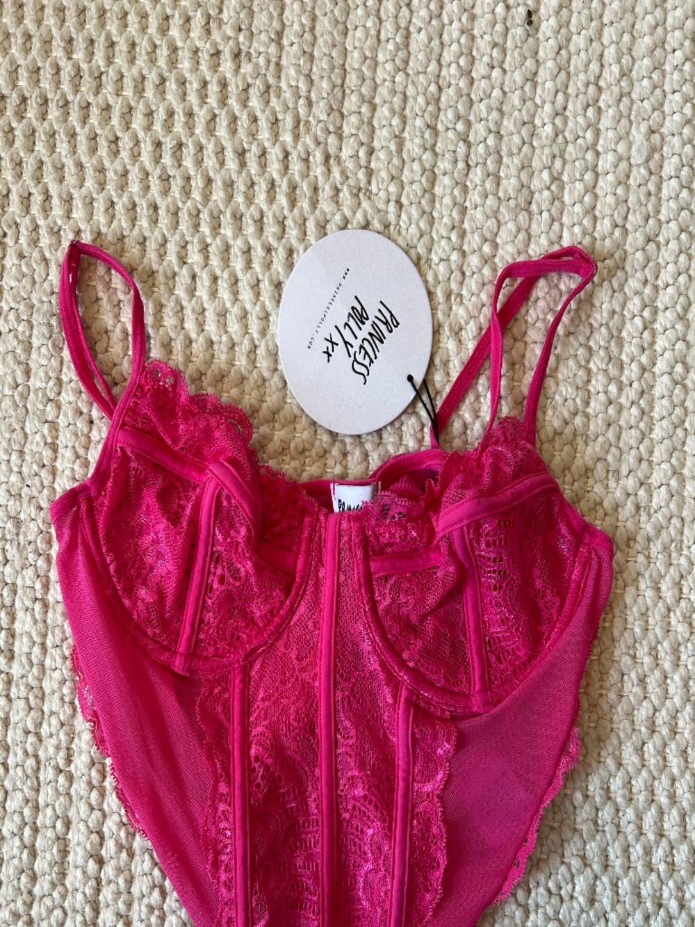 Princess Polly Hot Pink Cropped Corset Tank